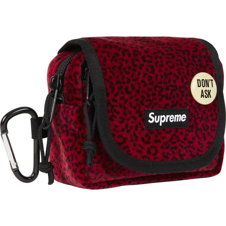 Supreme Мини-кошелек из бархата Красный леопард