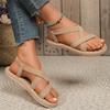 Women's Fashion Solid Color Features Trend Anti-slip Wear-resistant Soft Soled Flat Sandals