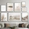 Wall Art Canvas Painting Autumn Lake Boat Reed Beach Bird Tree Nordic Posters And Prints Wall Pictures For Living Room Decor Bar