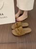 BEI LI XUAN Retro Mori Cross-strap One-word Slippers for Women's Summer Outer Wear Thick-bottomed Casual Beach Women
