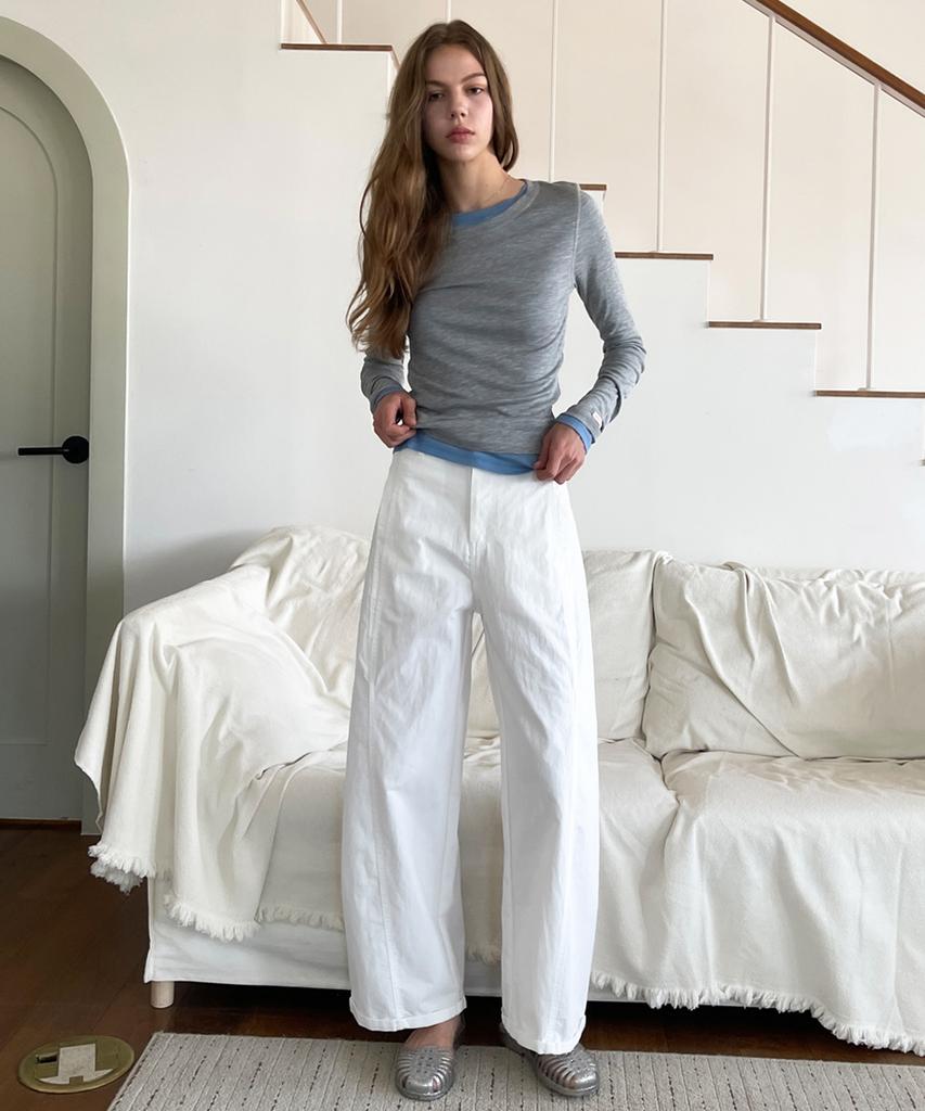 RAVEROUS Sheer Tencel T-Shirt_Melange Grey