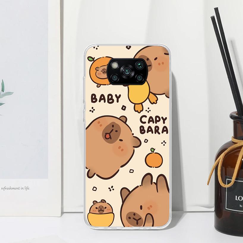 Funny Capybara Cartoon Animal Phone Case For Xiaomi Poco X7 X6 X5 M7 M8 Pro F7 Ultra Redmi 15C 15 13C 13 12C 12 10 10C 10A Art F