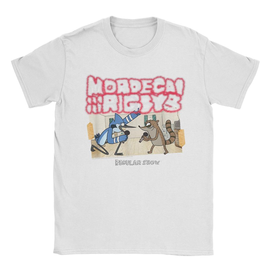 Regular Show Mordecai and The Rigbys Band TShirts Men Creative 100 Cotton Tees O Neck Short Sleeve T Shirt Plus Size Tops