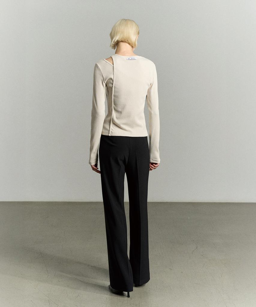 RE RHEE Pintucked Straight Leg Pants