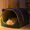 Pet Nest  Warm In Autumn and Winter  Fully Enclosed Cat Nest Removable and Washable House-type Dog House Large Space  Teddy Small Dog Bed