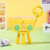 Retro Recording Key Ring Bag Hanging Small Speaker Key Holder Tape Recorder Pendant  Birthday Gifts