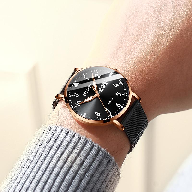 Новые модные ультратонкие мужские роскошные брендовые повседневные часы из нержавеющей стали с сетчатым ремешком для деловых мужчин наручные часы