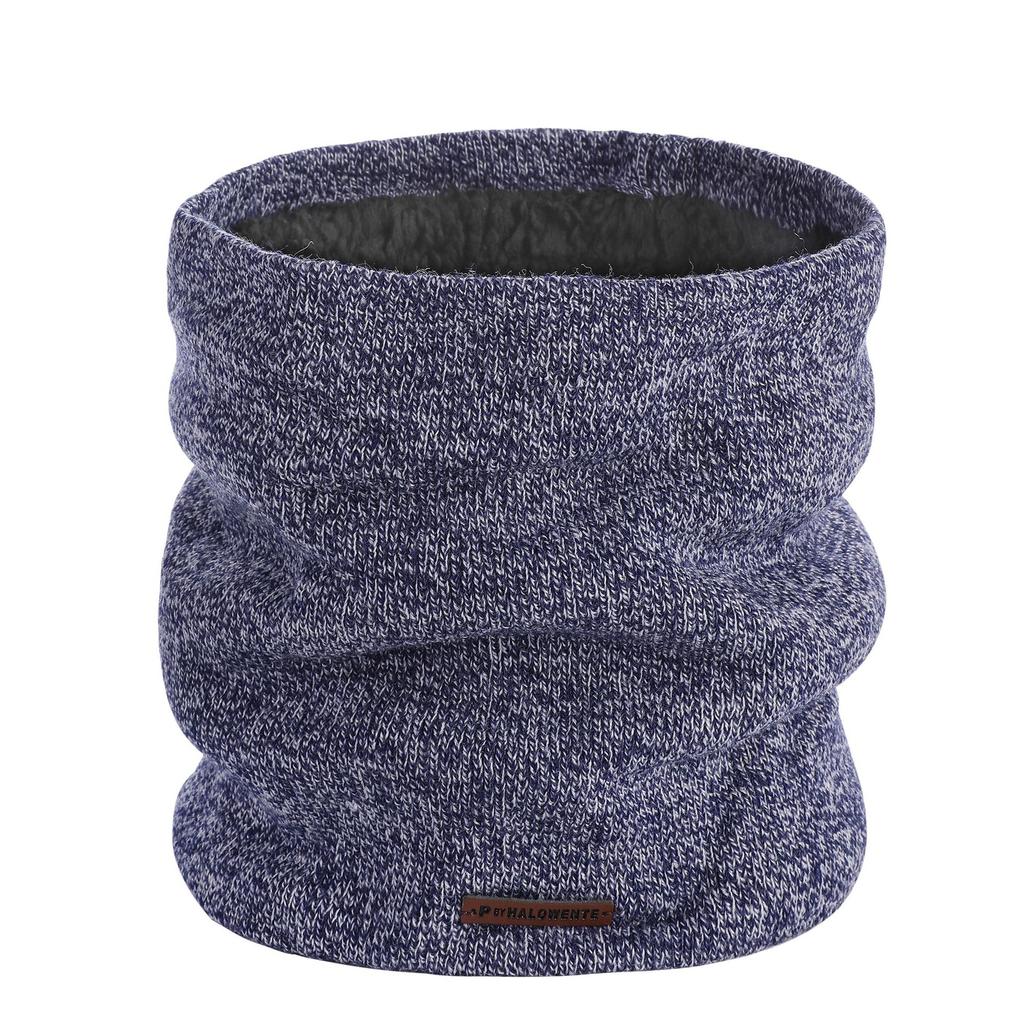Men and Women's Winter Thicken Warm Double-layer Fleece Lined Neck Gaiter Korean Style Unisex Outdoor Knitted Thermal Neck Warmer
