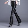 Women's Sheepskin Leather High-Waist Wide-Leg Pants - 2025 Autumn/Winter Collection
