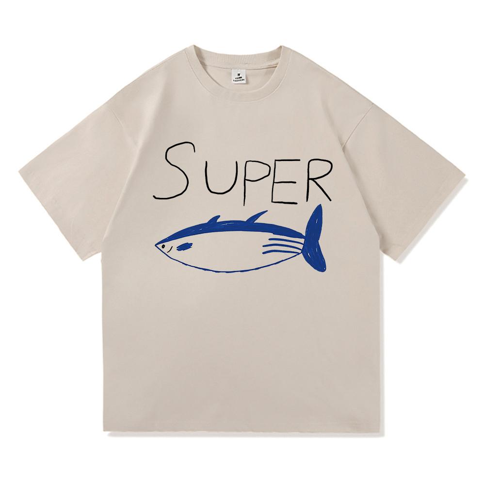 Джин Супер Тунец Рыба Футболка Каваи Ретро Мода женская Одежда Харадзюку Высокое Качество Топы Хлопковая Одежда Дни Подарки Футболки