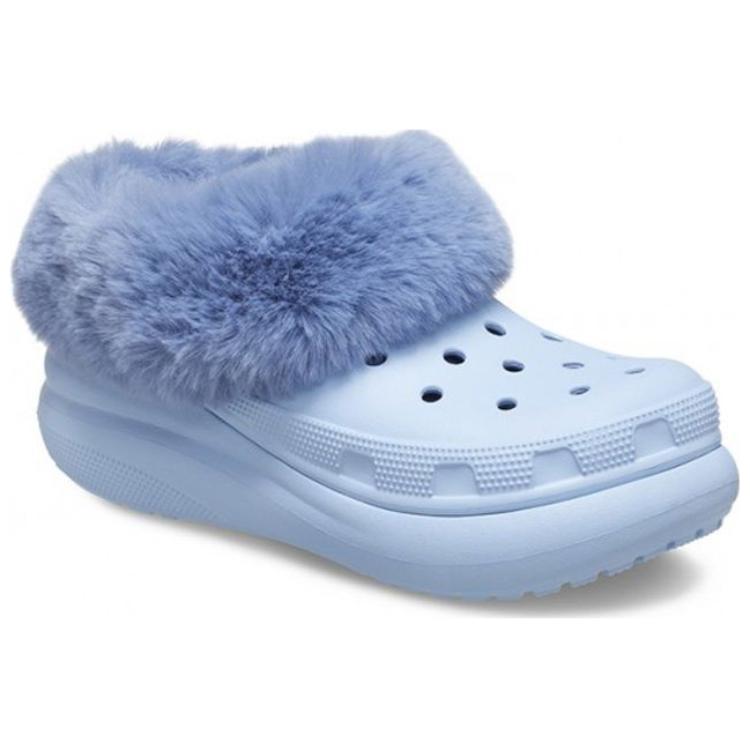 Crocs Furever Thick Sole Trendy Comfortable Versatile Clogs Women Footwear Blue 208446-4NS