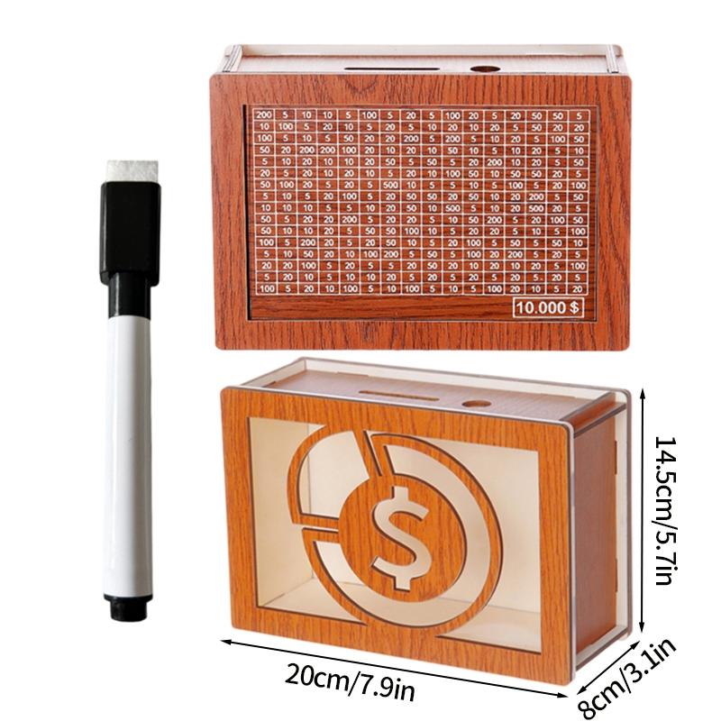 Деревянная копилка 1000/2000/3000/5000/10000 евро Копилка со счетчиком кассовые ящики сберегательные цели и коробки с числами