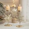 Festive Candle Holder Christmas Candle Holders Gold Color Versatile Use