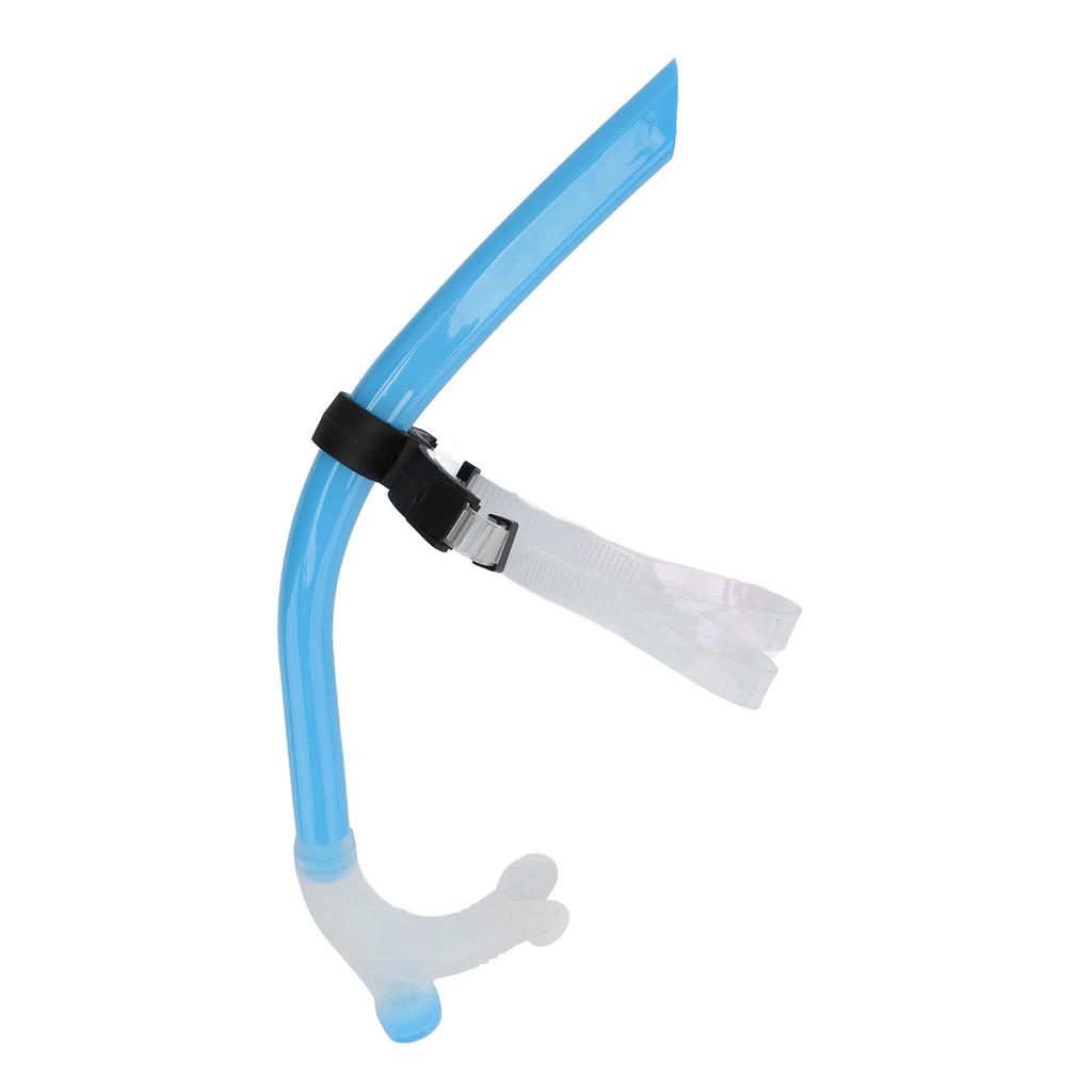 Swimming Snorkel Reduced Drag Silicone Swimming Breathing Tube with Adjustable Head Brace for