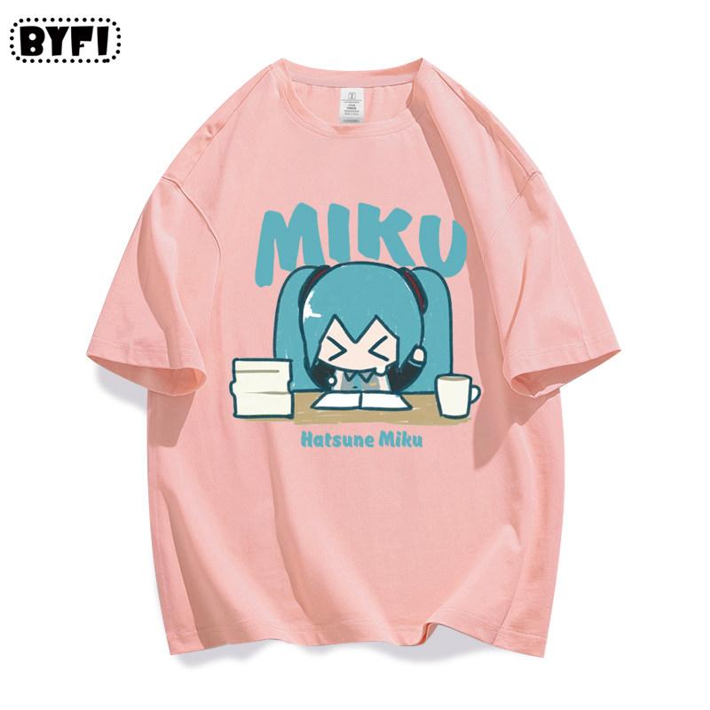 Hatsune Miku Collaborates on Future MIKU Line Style Short Sleeved Pure Cotton Printed New Casual Unisexs and Unisexs Clothing