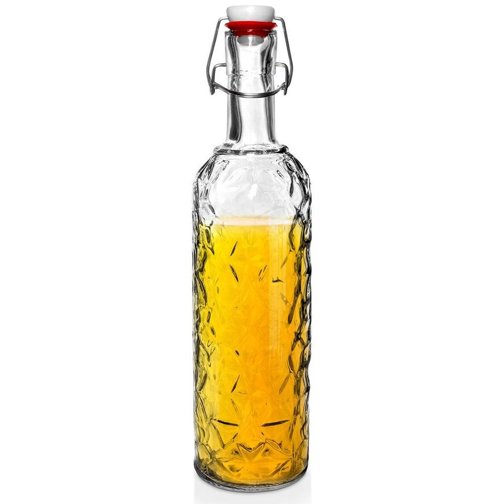Butelka Szklana z Korkiem Klipsem na Wino Nalewkę Likier Syrop Sok 1,1L