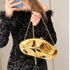 Acrylic Shell Shape Clutch Bag Gold Silver Blue Women Evening Party Cute Metal Shiny Purse Handbag