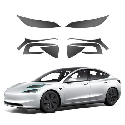 Для Tesla Model 3 Highland 2024 Защитная пленка для фар и задних фонарей, Черные пленки, меняющие цвет, для фар и задних фонарей