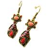 [P3397] - Designer Earrings 'Cats' Red Rose Gold