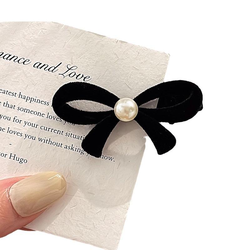 Бархатный красный бант заколка для волос: Женская осенне-зимняя «уточка» для челки и лба