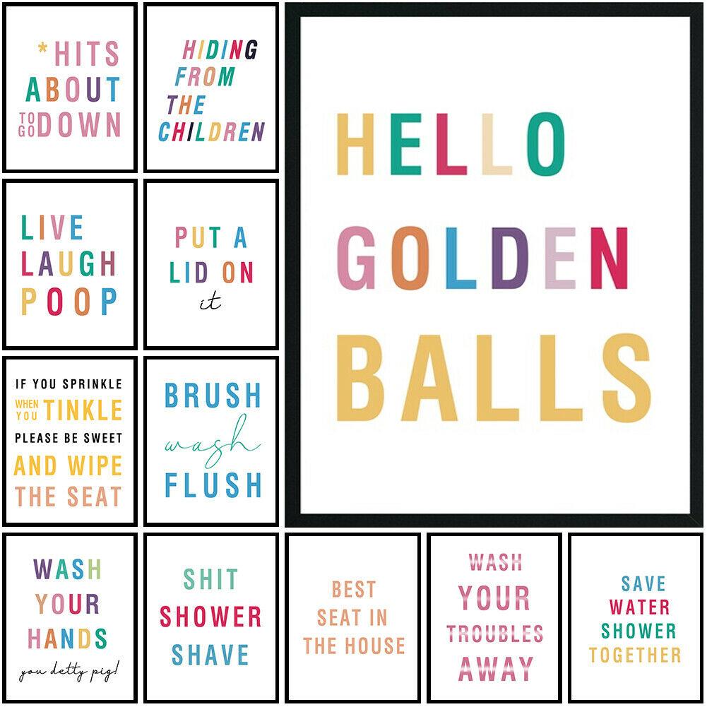 Ванная комната Смешные слова Печать Плакат Настенная картина Туалет Декор Без Рамки