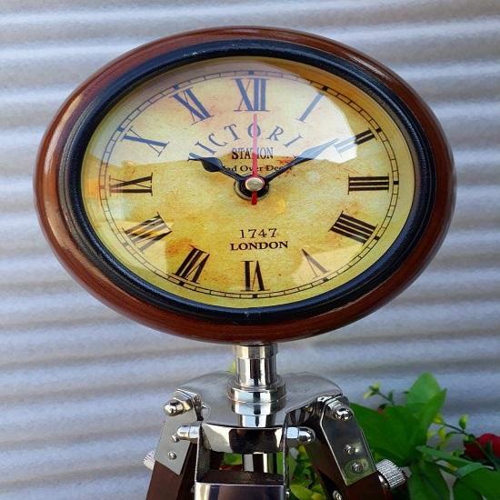 Victorian Stand Clock Wood Clock Tripod For Home Decor Look Analog Floor Clock Mother Day