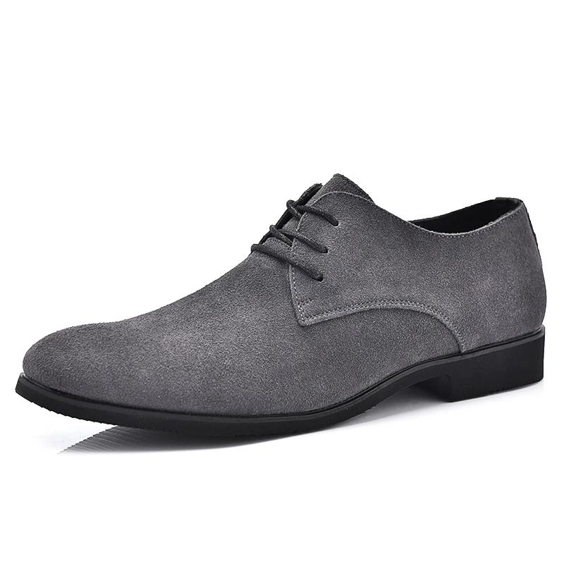 High Quality Men Derby Suede Genuine Leather Dress Shoes Casual Sneakers Luxury Brand Loafers Men Classic Flats Oxfords Shoes