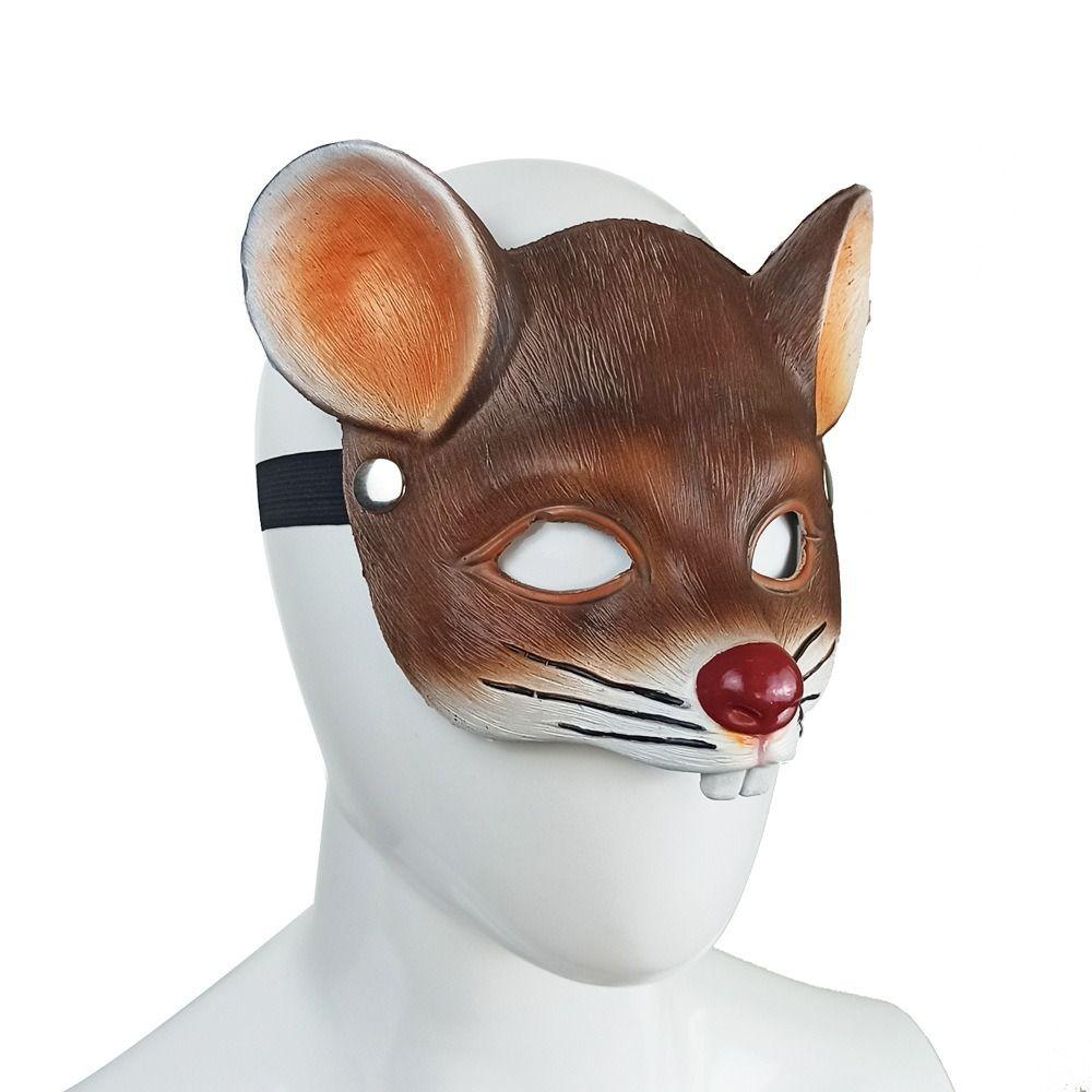 Cosplay Accessory For Women Men Half Face Mask Halloween Masks Mouse Face Cover 3D Animal Mask