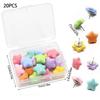 20/50Pcs 3D Star Shape Pushpins Macaron Blackboard Push Pins Portable Decorative Studs  Corkboard
