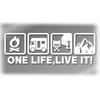 [Tamiya] One Life, Live It! Cutting Sticker, Camping, Camper, 3.0 X 8.5 Inches (7.5