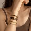 4Pcs Elegant Leopard Print Bangle Set Bohemian Style Open Bangle Stacking Bracelets  Jewelry Gift