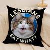 Funny lesbians eat what Cushion Cover Soft Plush Fabric DoubleSided Printed Cushion Covers for All Seasons Modern Home Decor