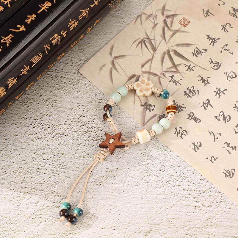 Милый мультяшный плетеный керамический браслет ручной работы для женщин и девочек, универсальный персонализированный керамический браслет с бусинами, регулируемый, подарки