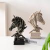 Modern Animal Sculpture Art Miniatures Figurine Micro Landscape Horse Head Statue  Cabinet