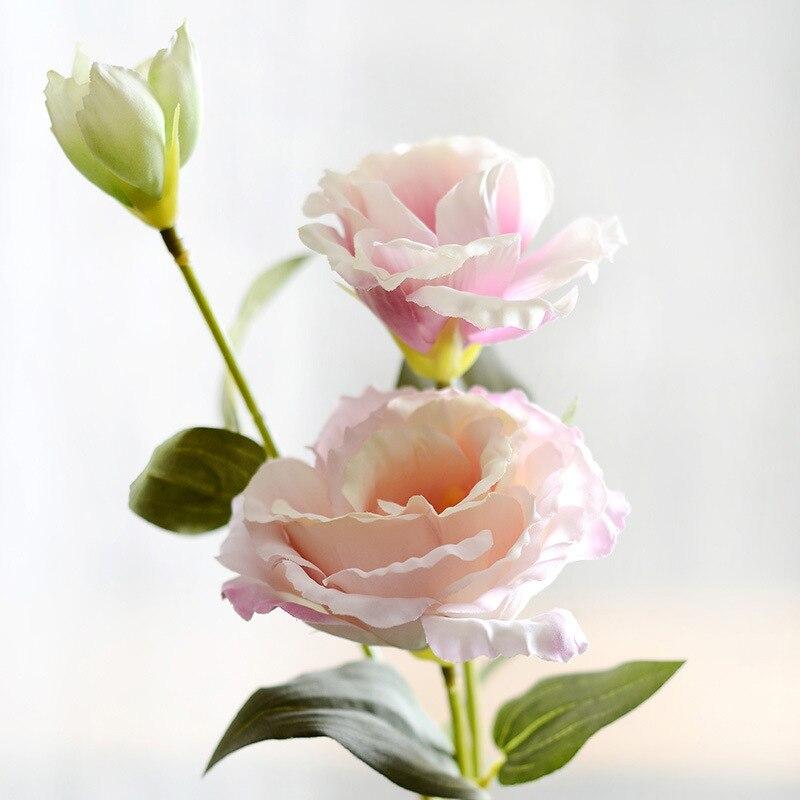 1Pcs Artificial Flower Trigeminal Eustoma Flower Home Decoration Fake Flower Wedding Flower Silk Eustoma
