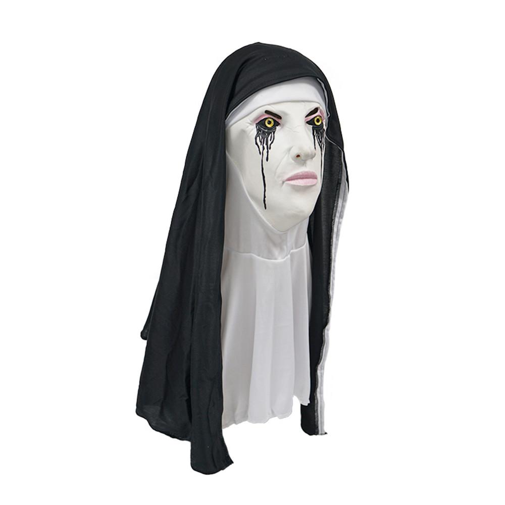 Horror Nun Latex Mask Halloween Haunted House Party Costume Cosplay Accessories