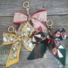 Lovely Weave Soft Silk Scarf Keychain Bowknot Pendant Bag Charm Accessories KeyChain Fashion Car Key Holder Creative Gifts