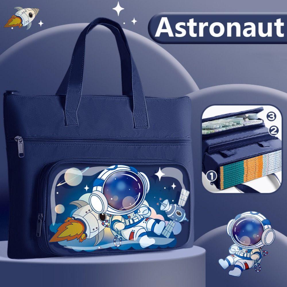 Canvas Tote School Bag Large-capacity A4 File Bag Cartoon Tutorial Bag  School Office