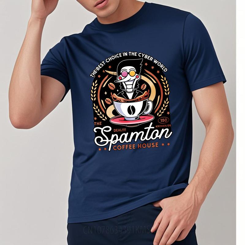 Stylish For Her Summer Tshirt Cyber Coffee Robot Cup Design Logo Short Sleeve Solid Color Oneck For Her Tee Shirt Man Tee Shirt