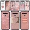 Phone Fundas For LG K41s K61 K50 G6 K50s G7 K42 K40s K71 K52 K40 G8 ThinQ Q52 Case Gold Pink Rose Glitter Hearts