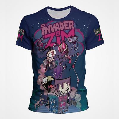 Футболки Invader Zim с рисунком из мультфильмов, аниме, 3D-принтом, уличная одежда для мужчин и женщин, модные футболки большого размера с коротким рукавом для детей, футболки, топы, одежда