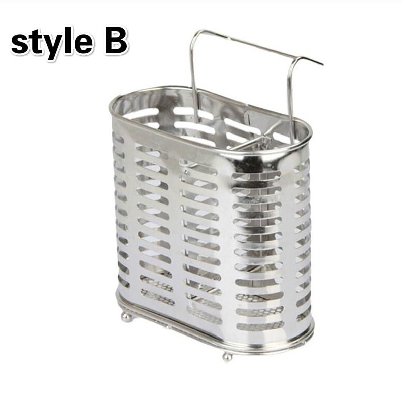 304 нержавеющая сталь палочки для еды трубка дренажная стойка настенная двойная клетка для палочек для еды кухня C