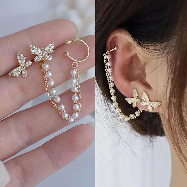 925 Silver Needle Korean Fashion Long Chain Tassel Earrings For Women Metal Earing Jewelry Trending Women's Drop Earrings