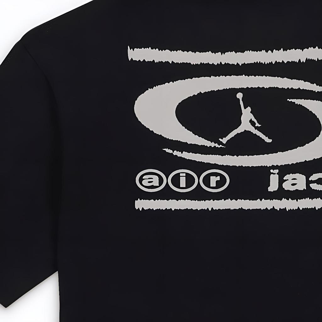 Jordan X Travis Scott Collaboration Ss24 Crew Neck Straight Fit Letter Print Short Sleeve Футболка унисекс Tops Black DZ5515-011