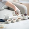 Portable Ceramic Kung Fu Tea Set with Kuaike Cup Travel Outdoor Camping Art Tea Set Business Gift with Storage Box