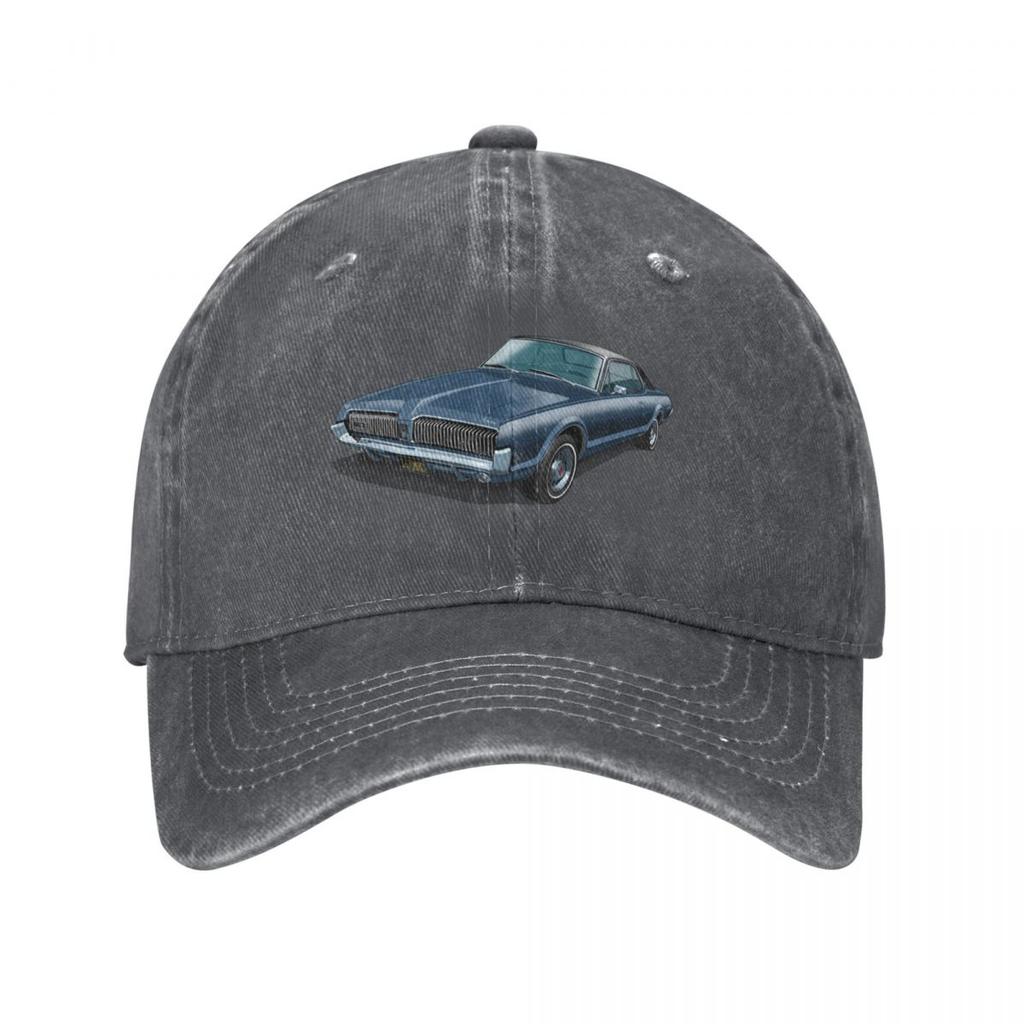 Mercury Cougar in caspian blue Baseball Cap black Golf Hat Luxury Unisex cap Rugby Unisexs Womens