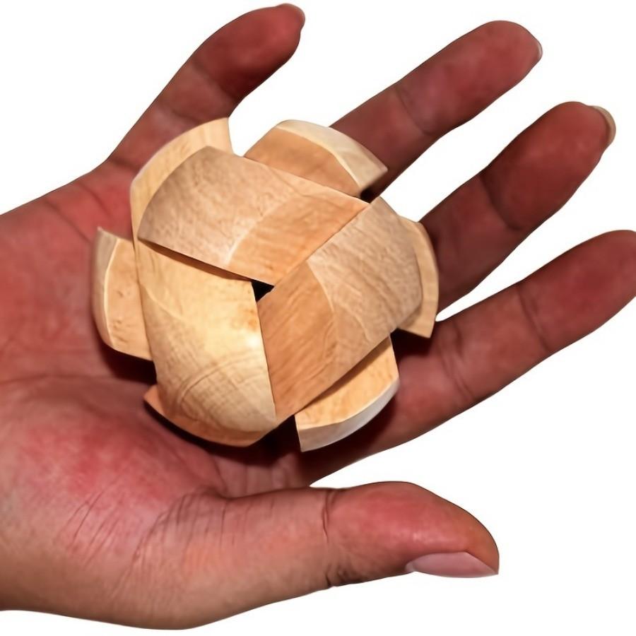 3D Деревянный замок Kongming Puzzle - Мяч-головоломка для отдыха, настольная интеллектуальная игра, (Футбольный дизайн), Офис Сброс Давления, Головоломка