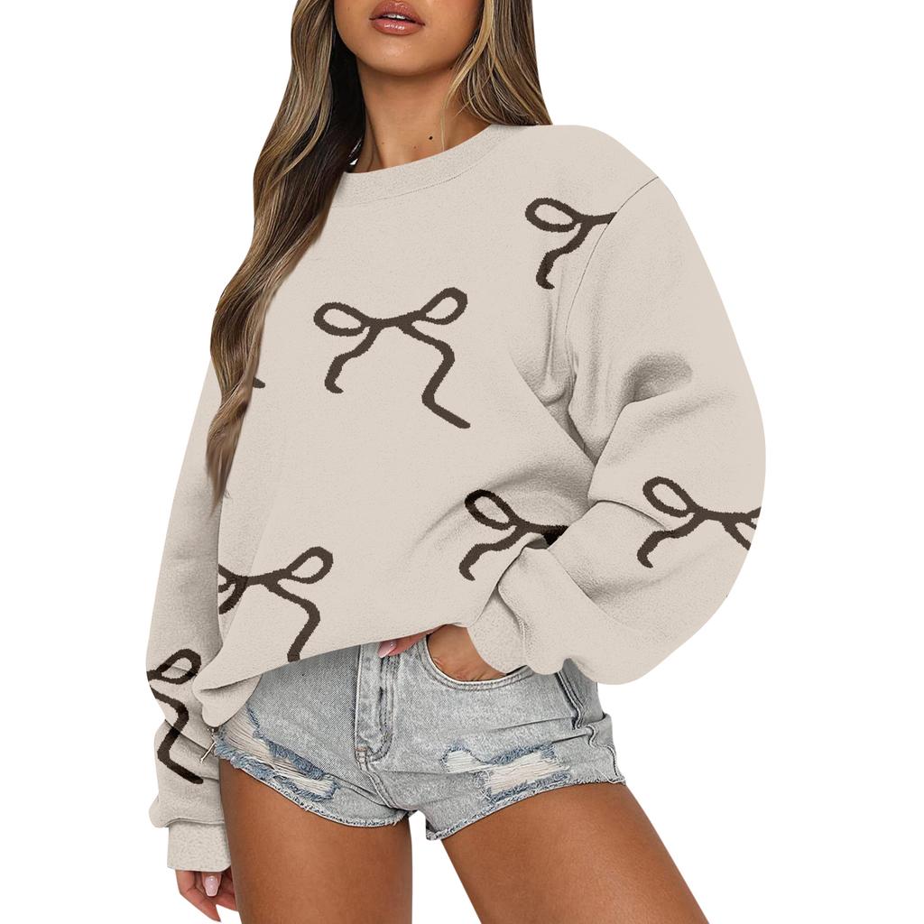 Women  Tops Women's Long Sleeve Sweatshirt Casual Crewneck Loose Fit Pollover Fleece Tops