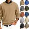 Men's Round Neck Long Sleeve Ribbed Knit Pullover