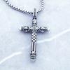 Cross Black Link Necklace, New Chain Fashion Jewelry Europe Rhodium Plated Rebel Bijoux Gift For Men & Women